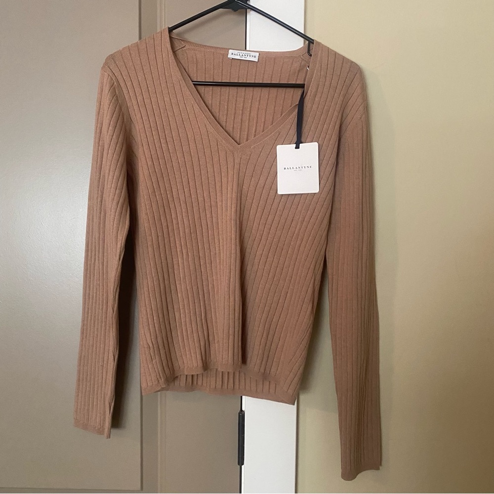 Ballantyne Camel V Neck Knit Size 42 or M
